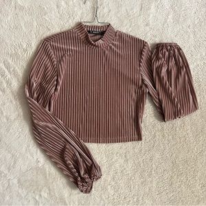 Velvet Cropped Long Sleeve NWOT